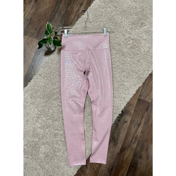 Zyia Active Pink Iridescent Unicorn Leopard Light & Tight High Waisted Leggings - Picture 1 of 6